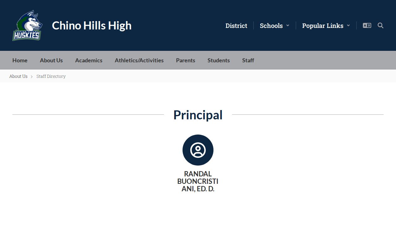 Chino Hills people directories school staff directory